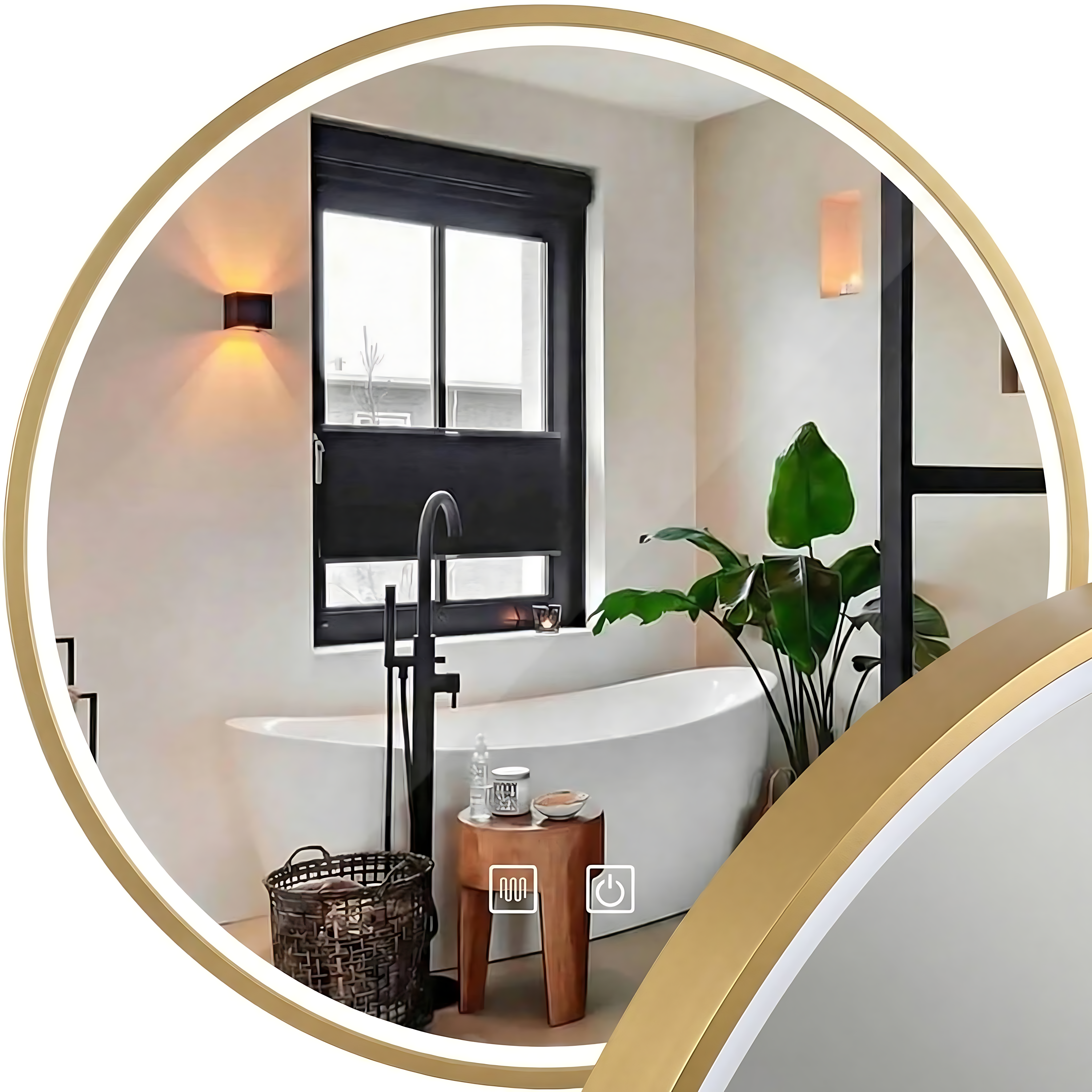 Ogledalo LED 100cm MMJ BRUSH GOLD
