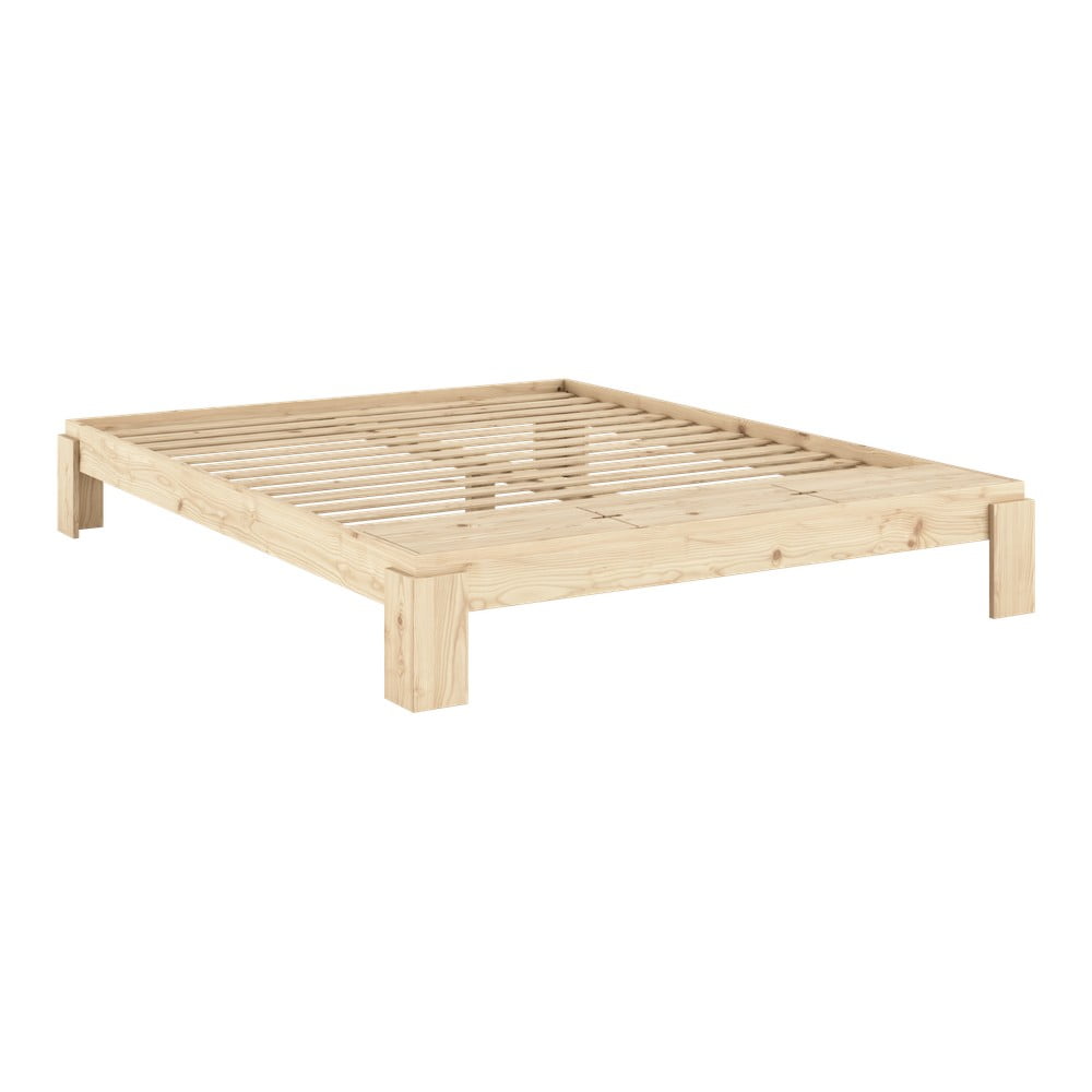 Bračni krevet od masivnog bora s podnicom 180x200 cm u prirodnoj boji Layers – Karup Design
