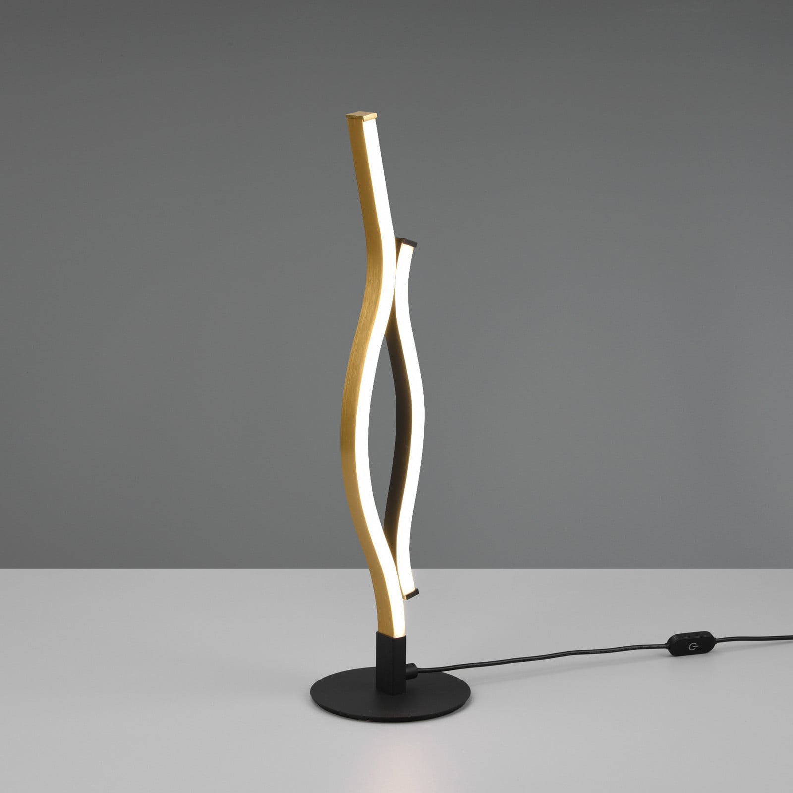 LED stolna lampa Blaze, CCT, senzorski dimer, mesing