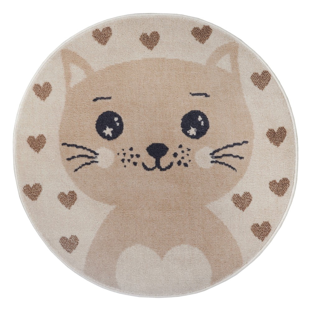 Bež dječji tepih ø 100 cm Cat – Hanse Home