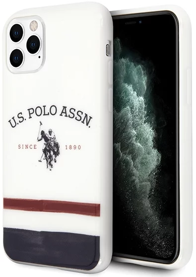 Maska US Polo USHCN65PCSTRB iPhone 11 Pro Max white Tricolor Pattern Collection (USHCN65PCSTRB)