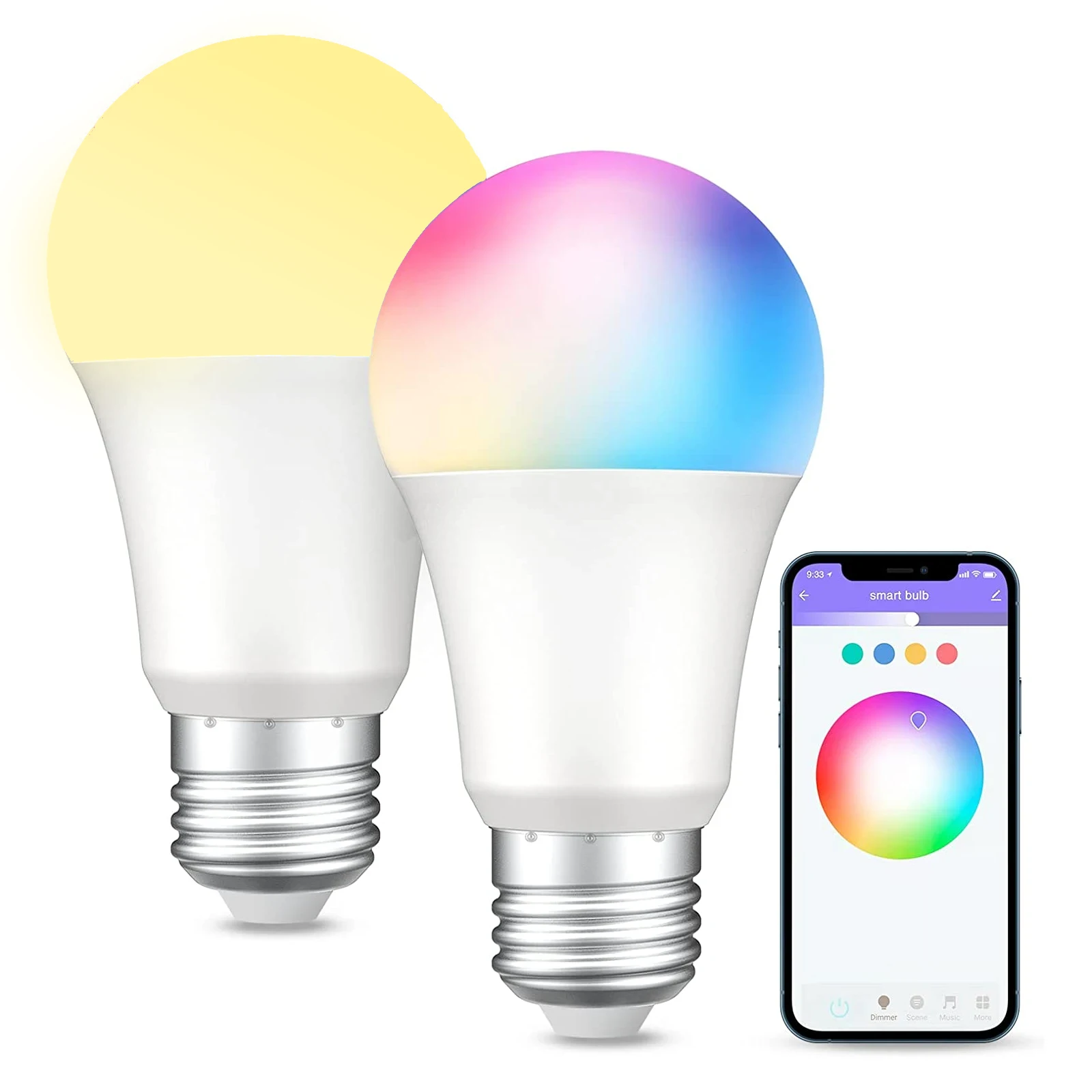 Pametne WiFi žarulje E27 LED RGB - set 2 komada