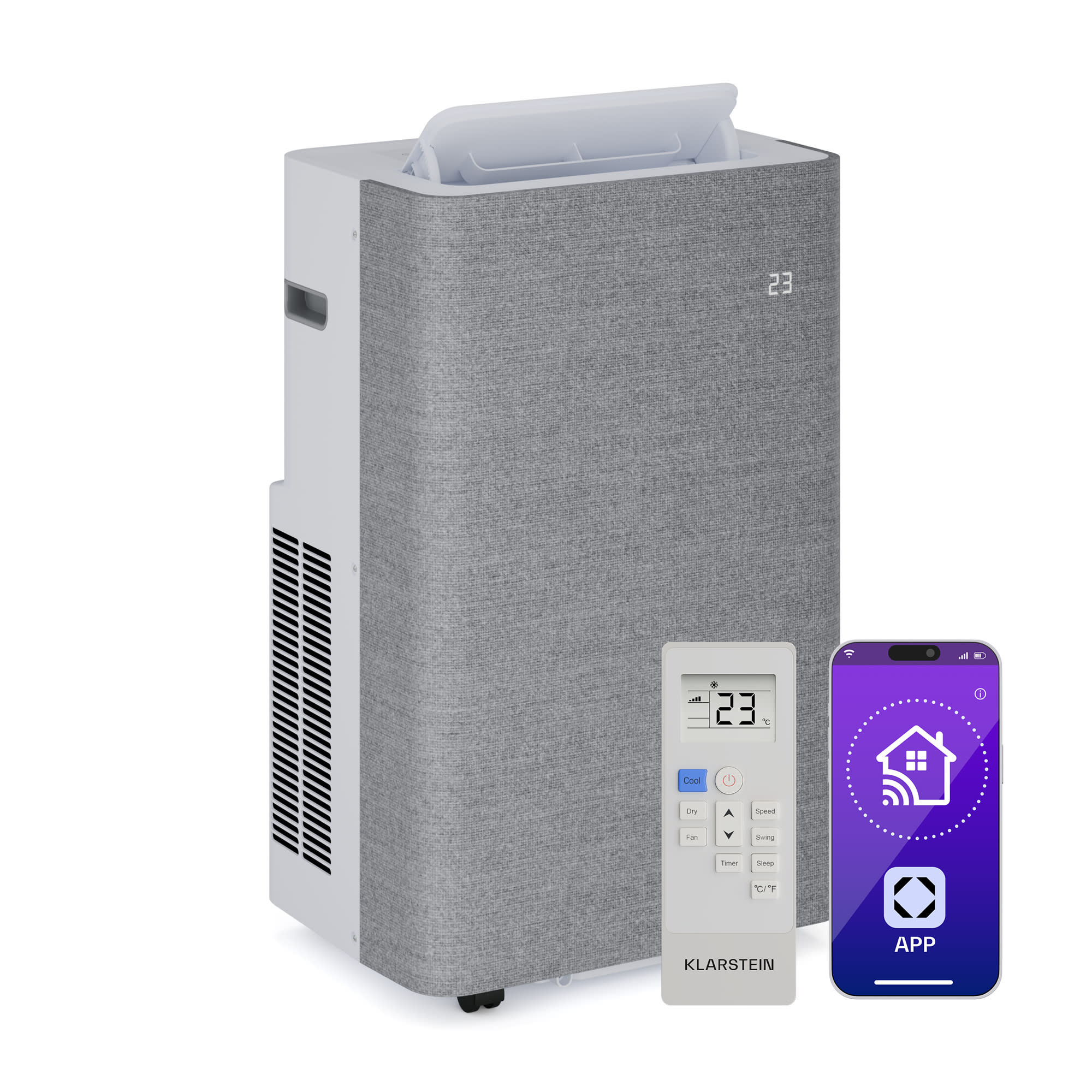 Klarstein AireLux prijenosni klima uređaj, 14.000 BTU, Pametna kontrola, Moderna