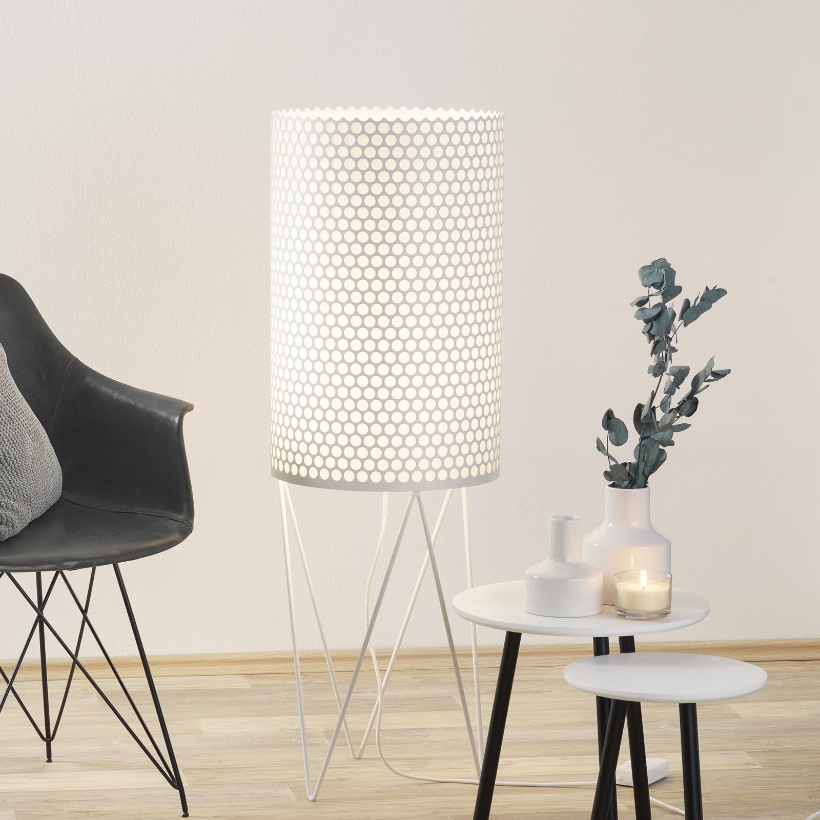 GUBI Pedrera PD2 podna lampa s prigušivačem, bijela
