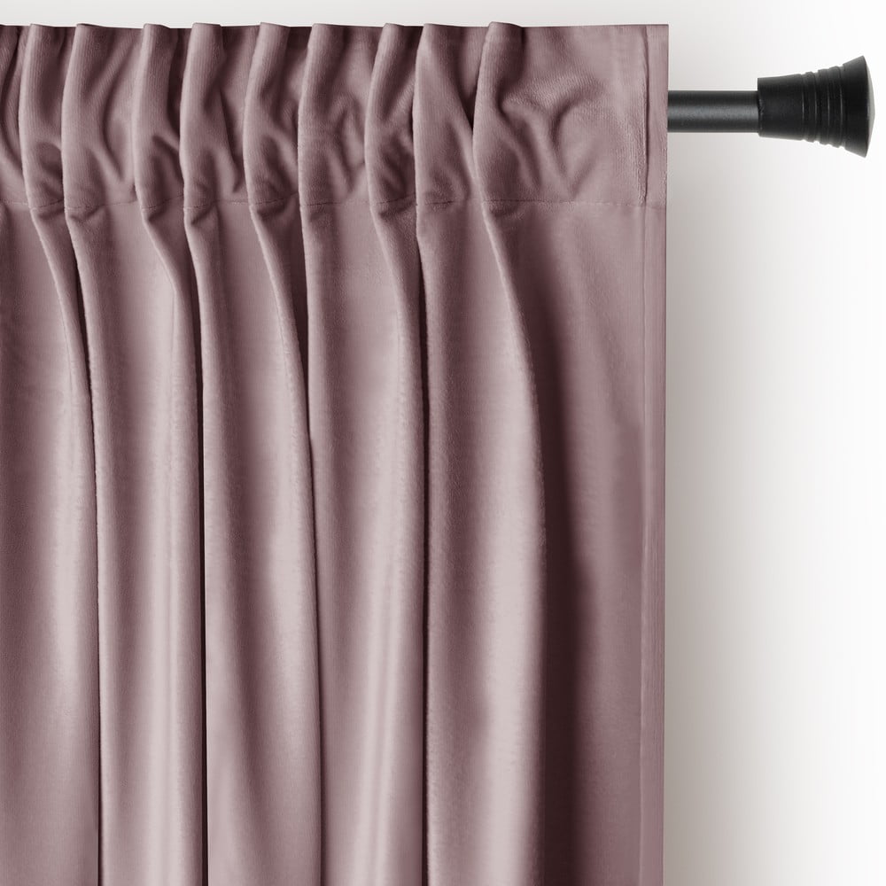 Svjetlo smeđa zavjesa za djelomično zamračenje od samta 140x270 cm Pleat – Restilo