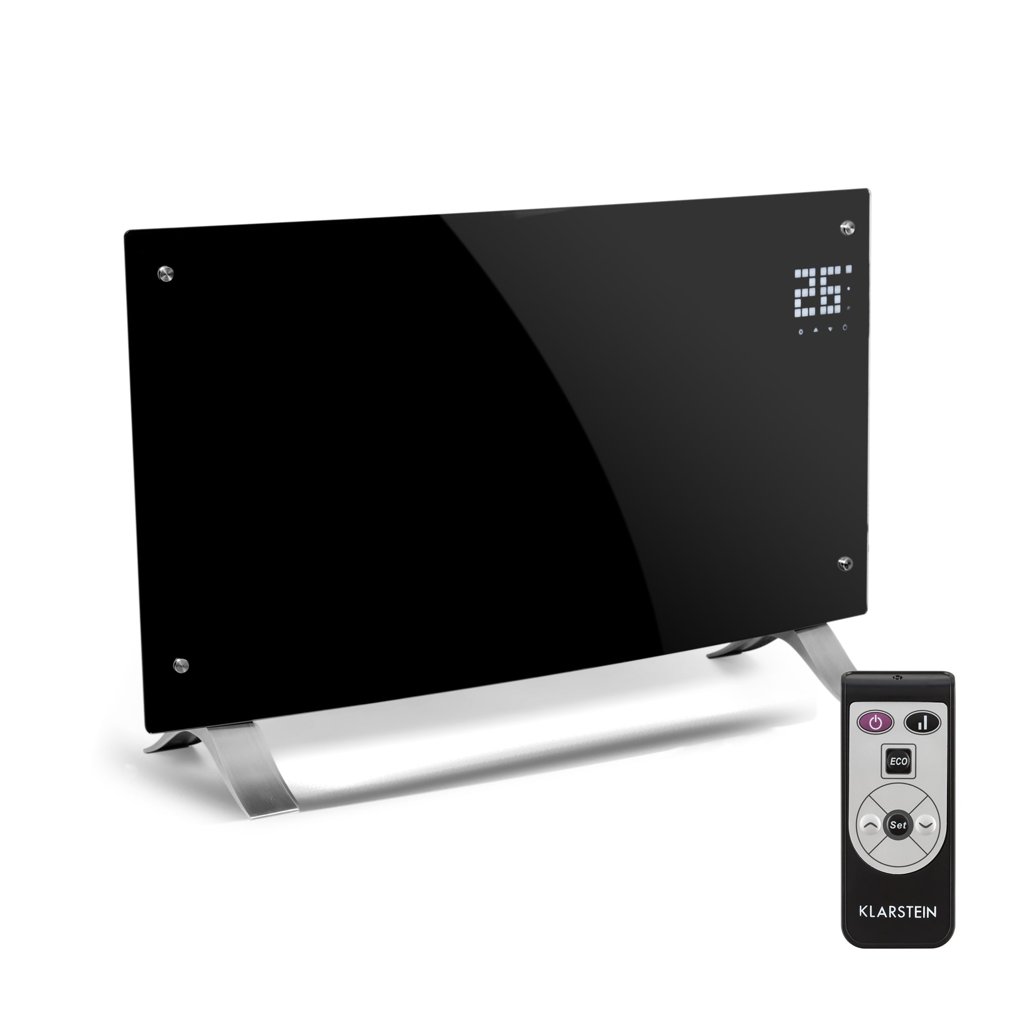 Klarstein Bornholm Curved, konvektor, konvekcijska grijalica, timer, 2000 W, crna boja