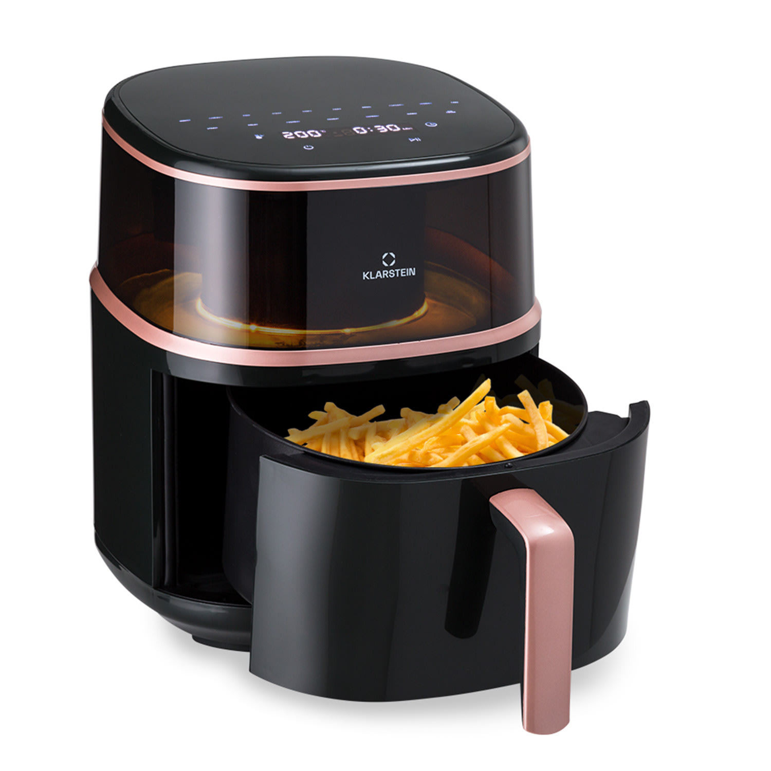 Klarstein Air Bloom, friteza na topli zrak, s funkcijom kuhanja na pari, 1500 W, 7,5 litara, 16 programa