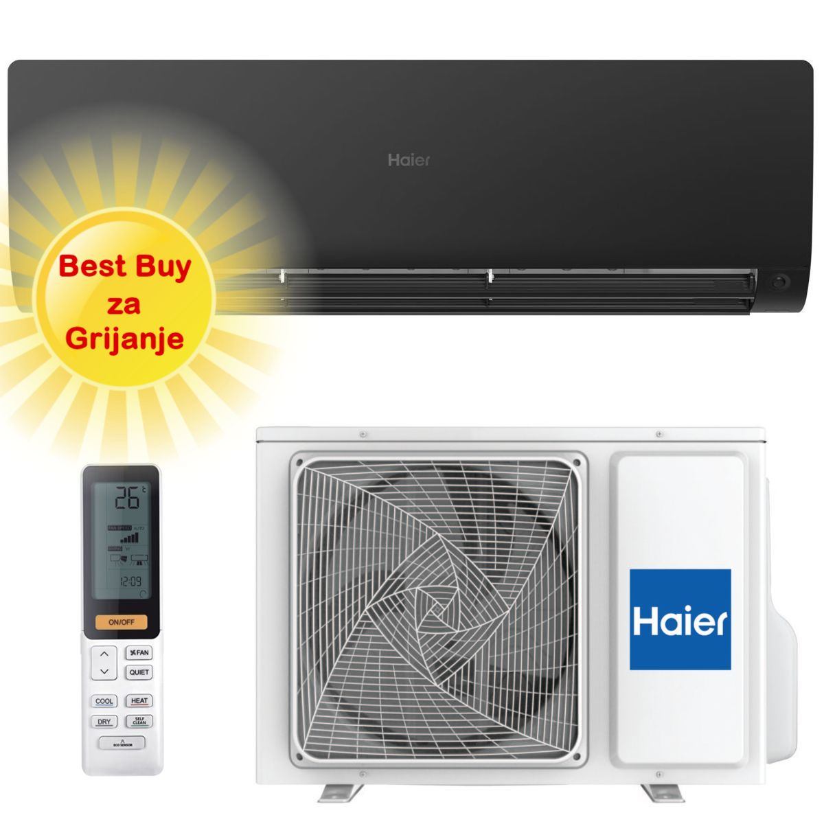 Haier Klima Uređaj 2,6Kw As25S2Sf1Fa-Bh/1U25S2Sm1Fa