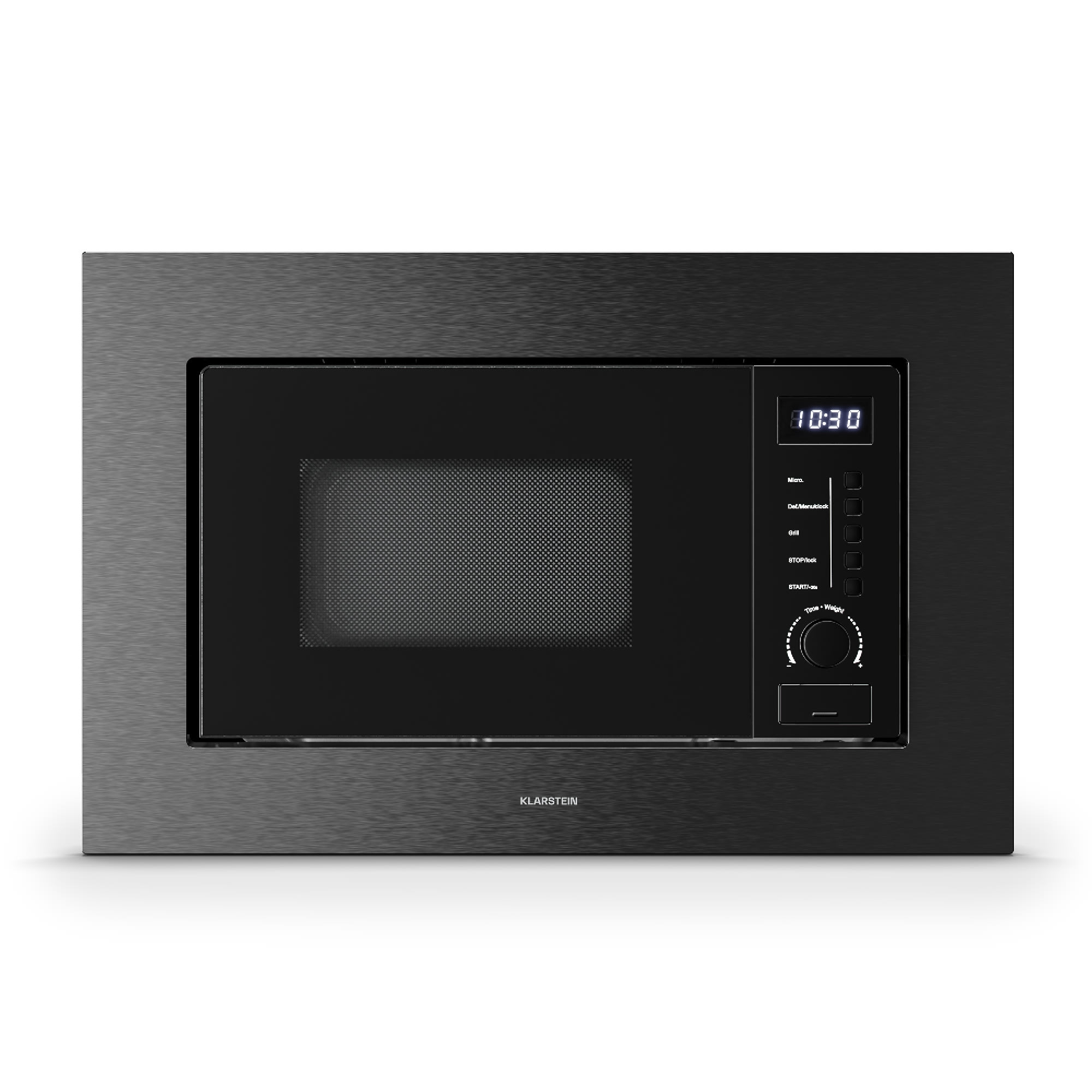 Klarstein Ugradbena mikrovalna pećnica Verosteel s roštiljem | Roštilj 800 W | Mikrovalna pećnica 700 W | 60 cm