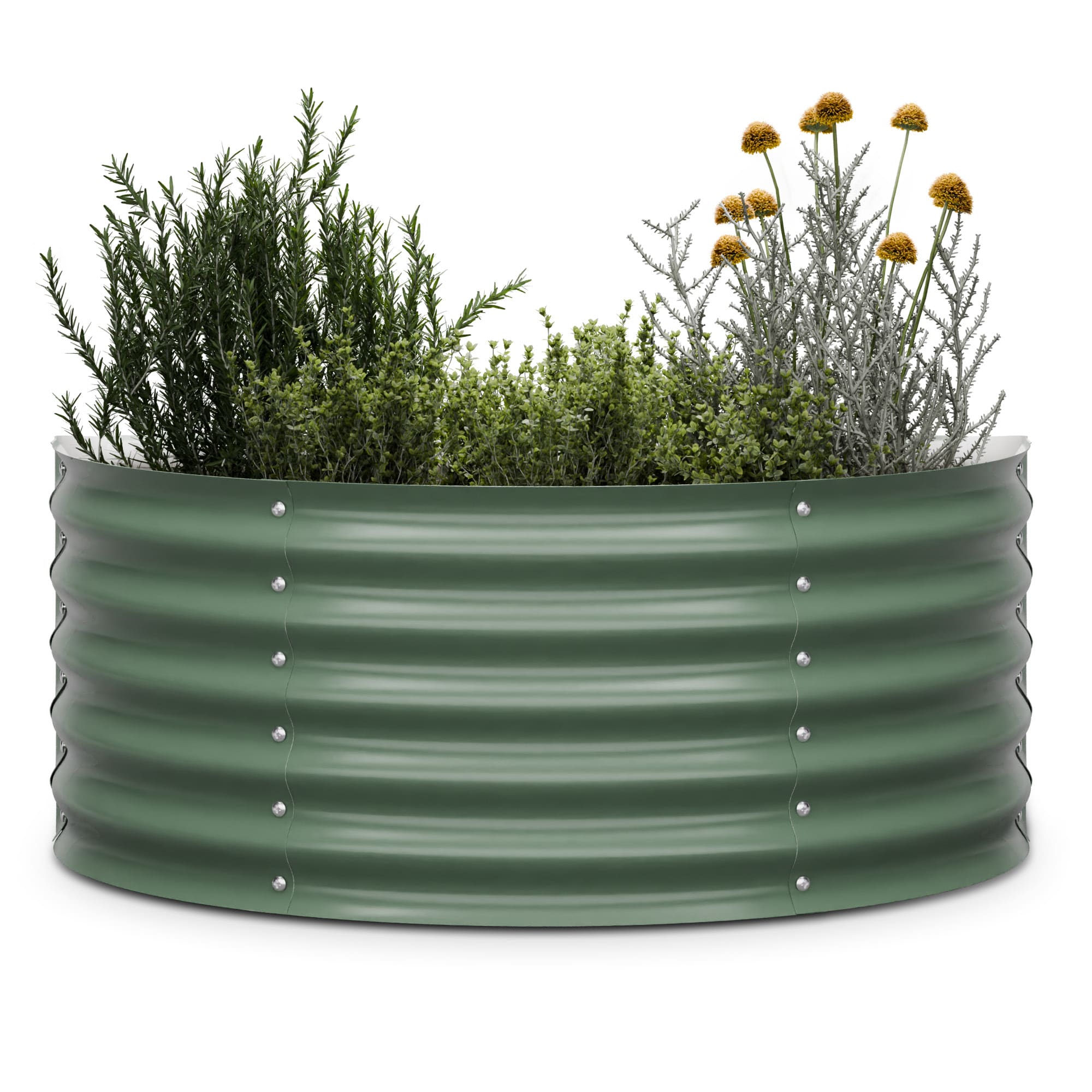 Blumfeldt High Grow Half Circle, polukružna povišena gredica, 105x43x60 cm, izrađena od valovitog čeličnog lima, jednostavna za sastavljanje, otporna na hrđu i mraz