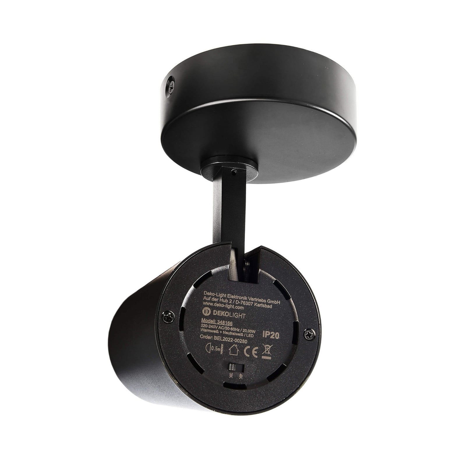 Lucea LED stropni reflektor, podesiv, 20 W crni