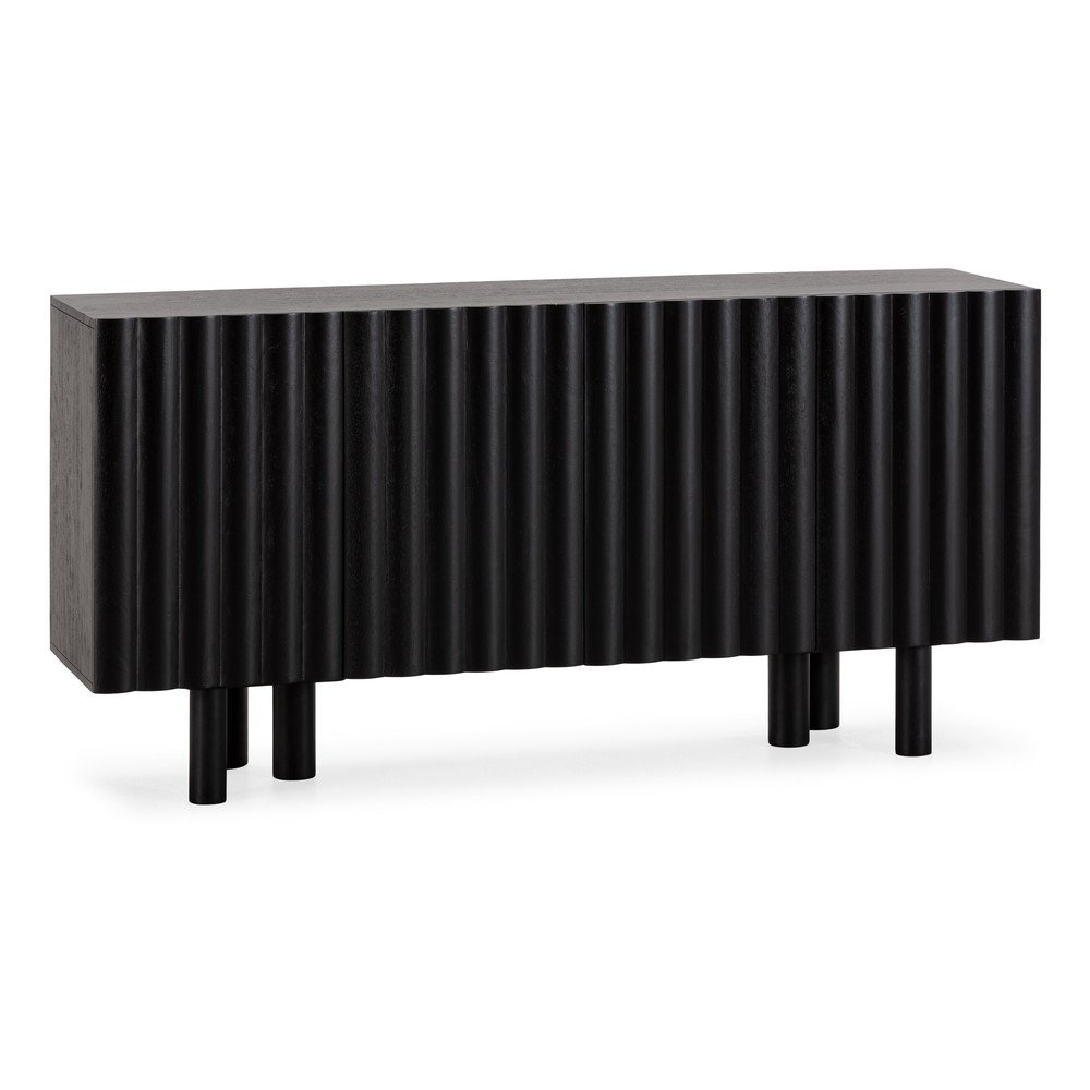 Crna komoda od masivnog manga 160x80x40 cm Tamira – MOME