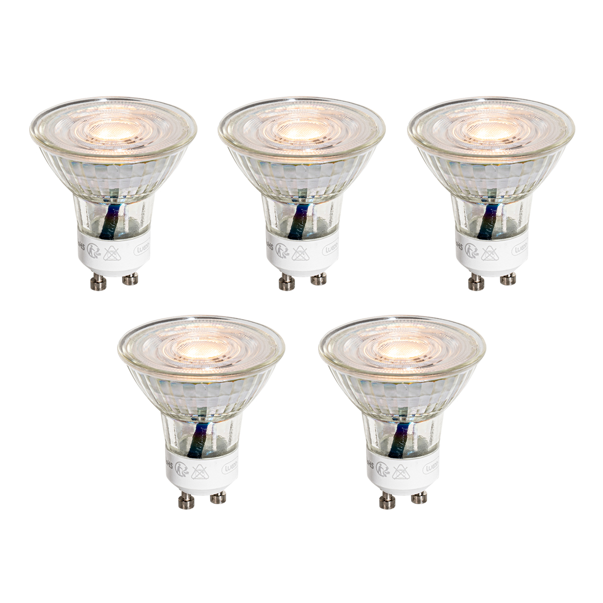 Set od 5 GU10 50mm LED žarulja prozirne 3W 200 lm 2200K