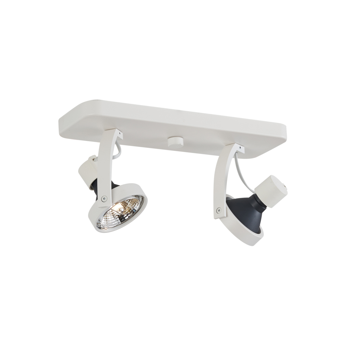 Dizajnerski stropni reflektor bijeli GU10 70mm 2-svjetla podesiv - Vo