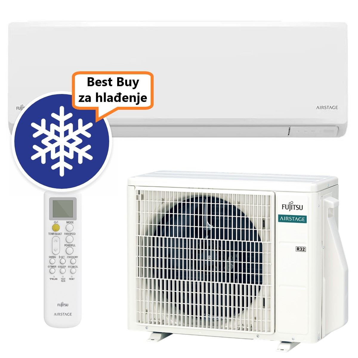 Fujitsu Klima Uređaj 3,4Kw Aseh12Klta/Aoeh12Klta