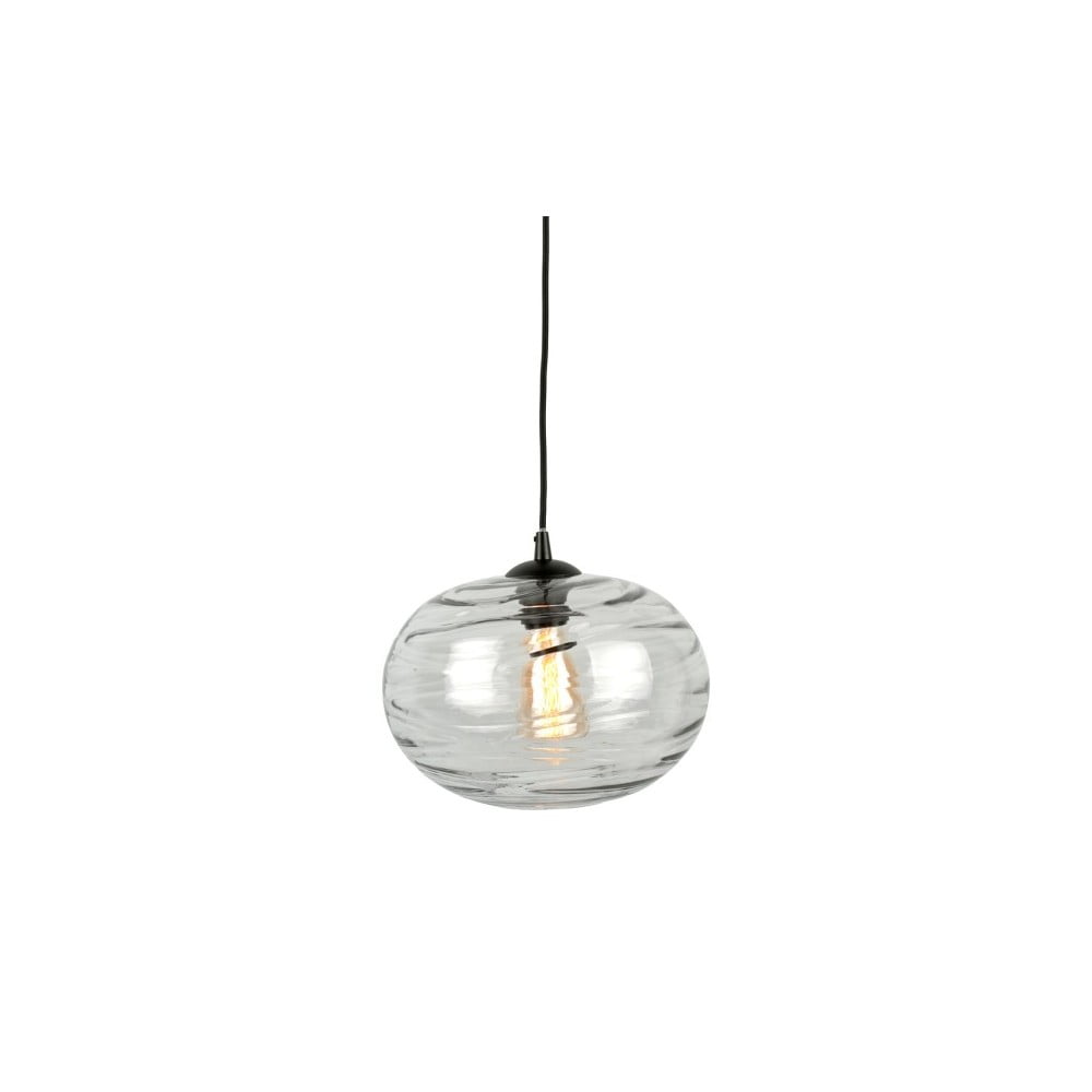 Siva staklena visilica visine 21 cm Sphere - Leitmotiv
