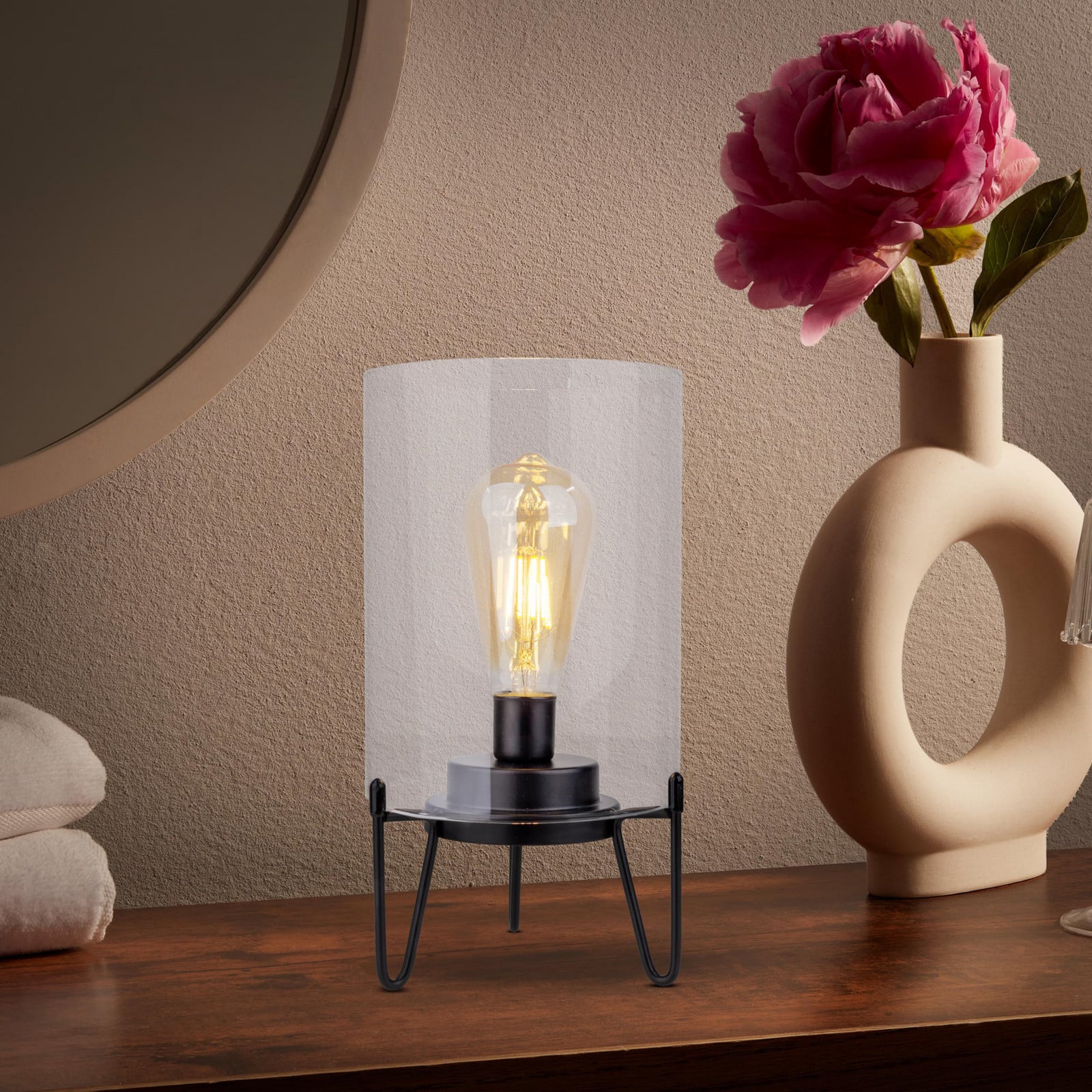 Lonna LED vanjska dekorativna svjetiljka, baterija, staklo, metal