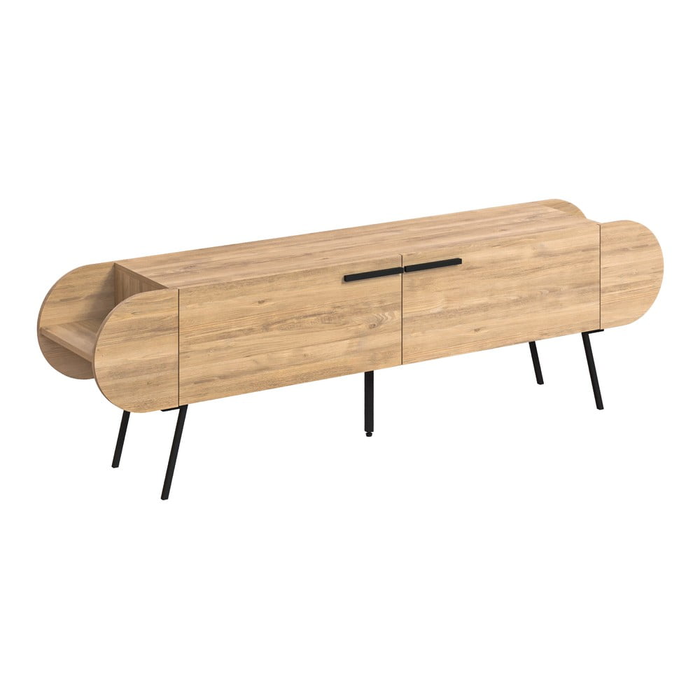 TV komoda u dekoru hrasta u prirodnoj boji 195x57 cm Saluso – Marckeric