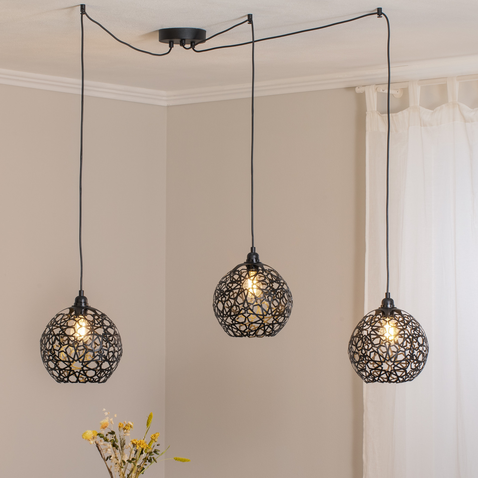 Viseća lampa Fellini MR-897 3 žarulje. decentralizirana crna