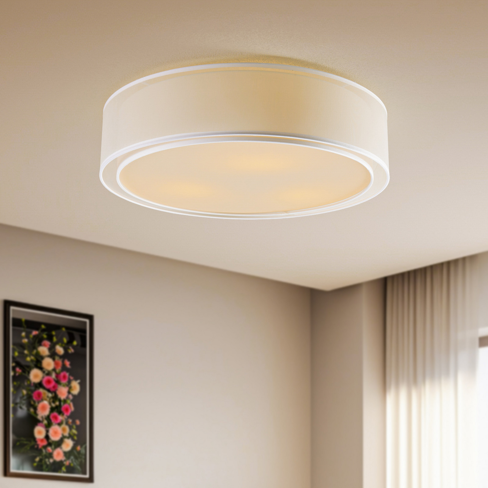 Stropno svjetlo Mist, bijelo, Ø 56 cm