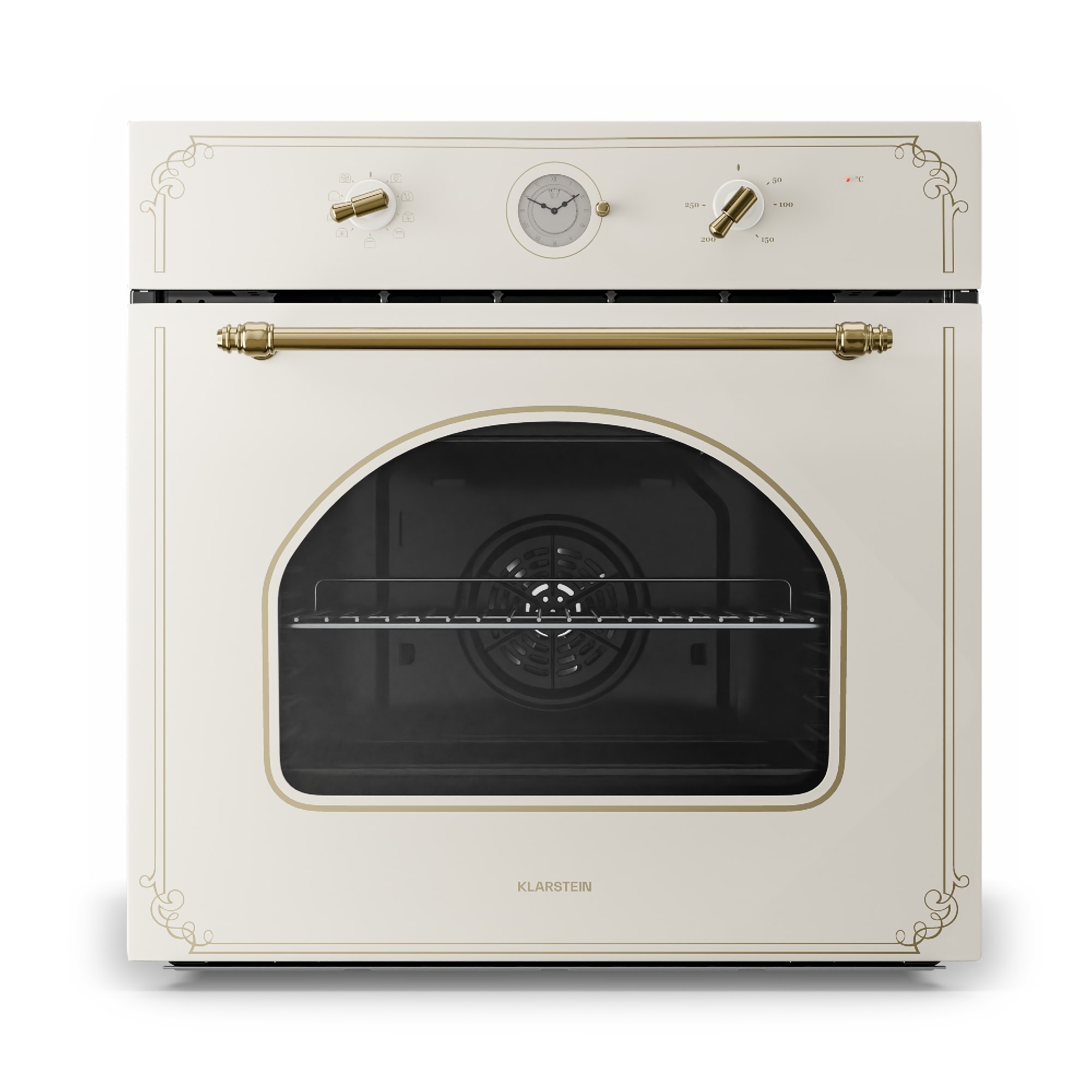 Klarstein Victoria, ugradbena električna pećnica, retro izgled, 9 funkcija, 50 - 250 ° C, bjelokosst