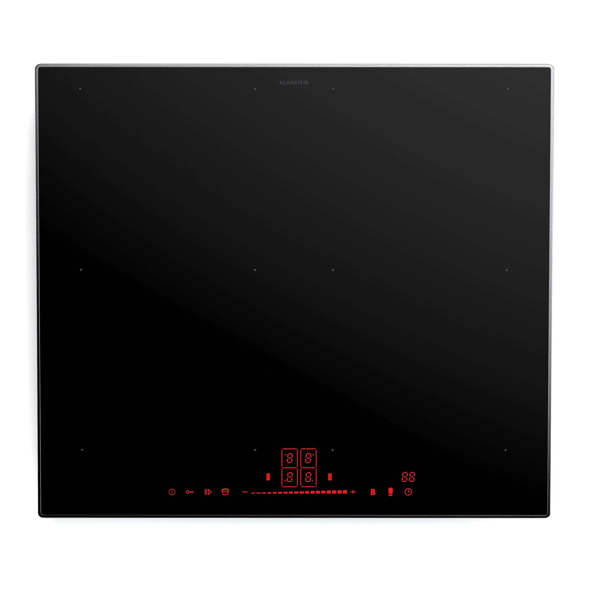 Klarstein NanoGlow indukcijska ploča, 4 ploče za kuhanje, fleksibilna zona, pojačivač, nano premaz