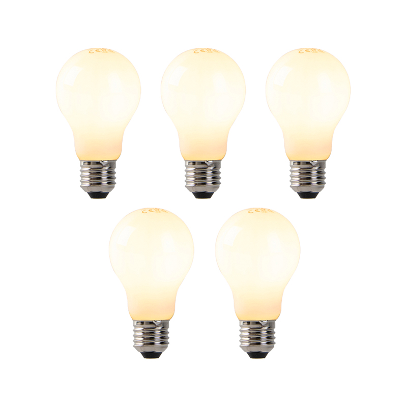 Set od 5 prigušivih LED žarulja opalno staklo 7W 806 lm 2200K