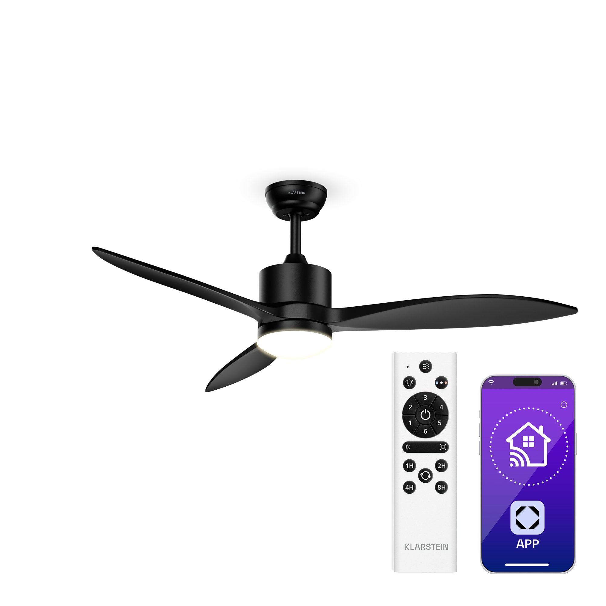 Klarstein SkyBreeze inteligentni stropni ventilator sa svjetlom | 132 cm | 27 W | Tih | LED | Drvo