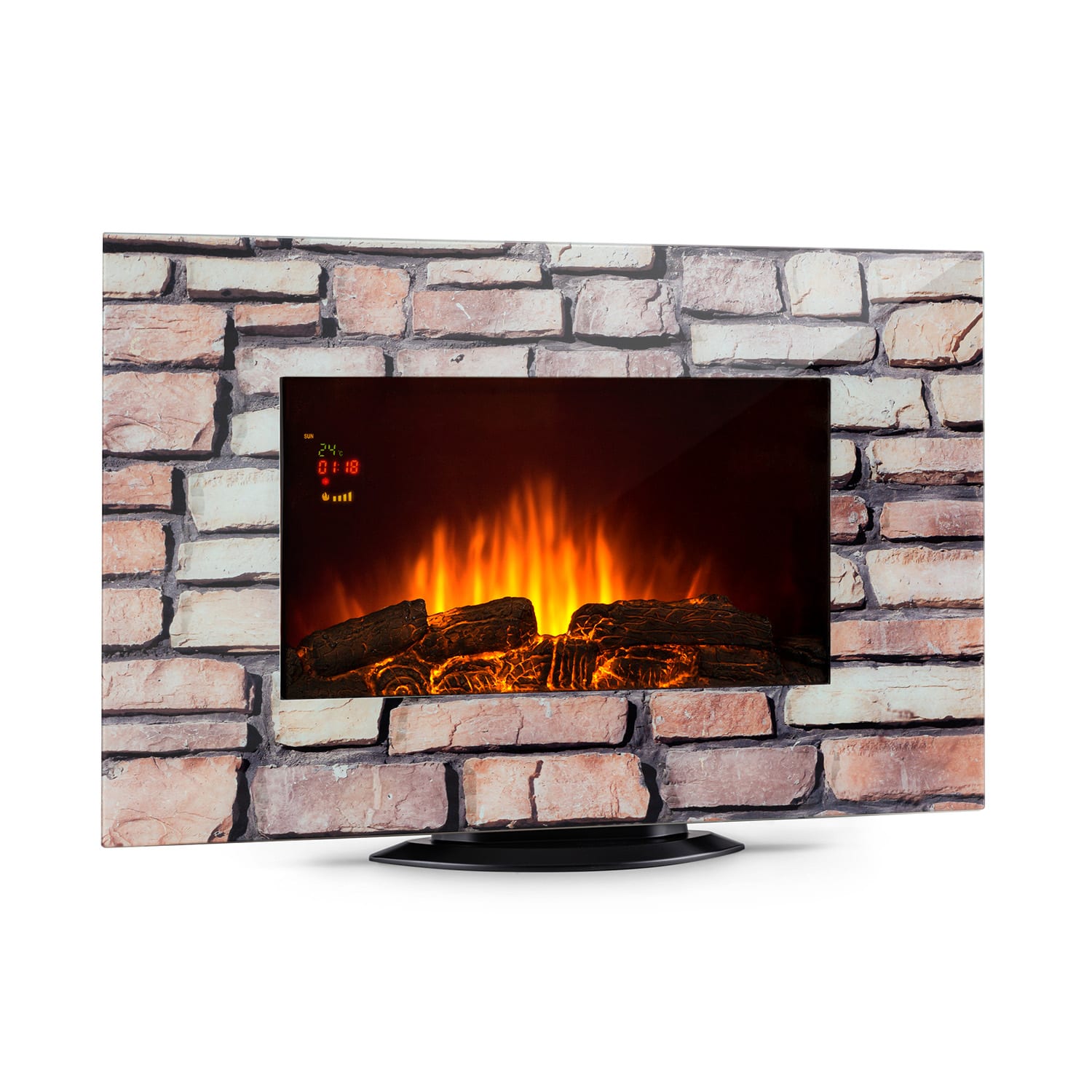 Klarstein Colmar, električni kamin, staklo, 2000 W, 7 LED boja, daljinski upravljač