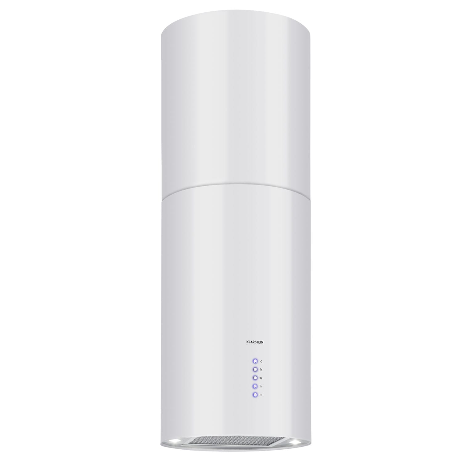 Klarstein Beretta, otočna napa, Ø35cm, recirkulacija, 650m³/h, LED, bijela