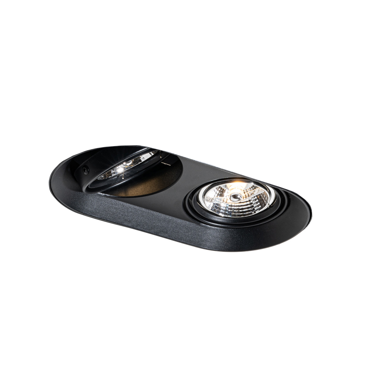 Okruglo ugradno svjetlo crno GU10 70 mm 2-svjetla - Hubs