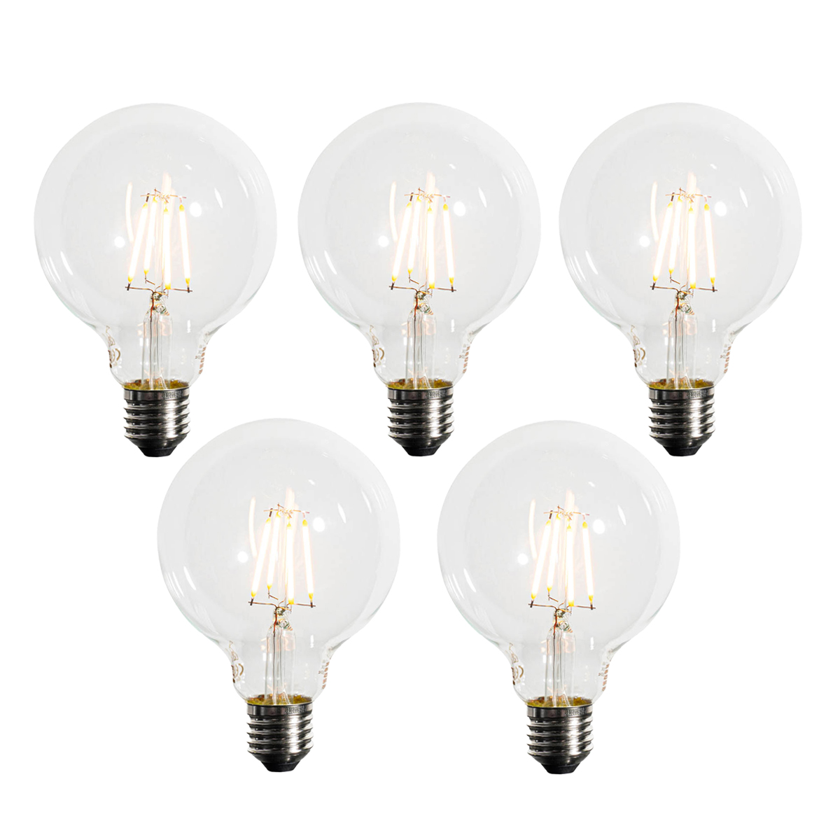 Set od 5 E27 Prigušiva LED žarulja G95 5W 450lm 2200K