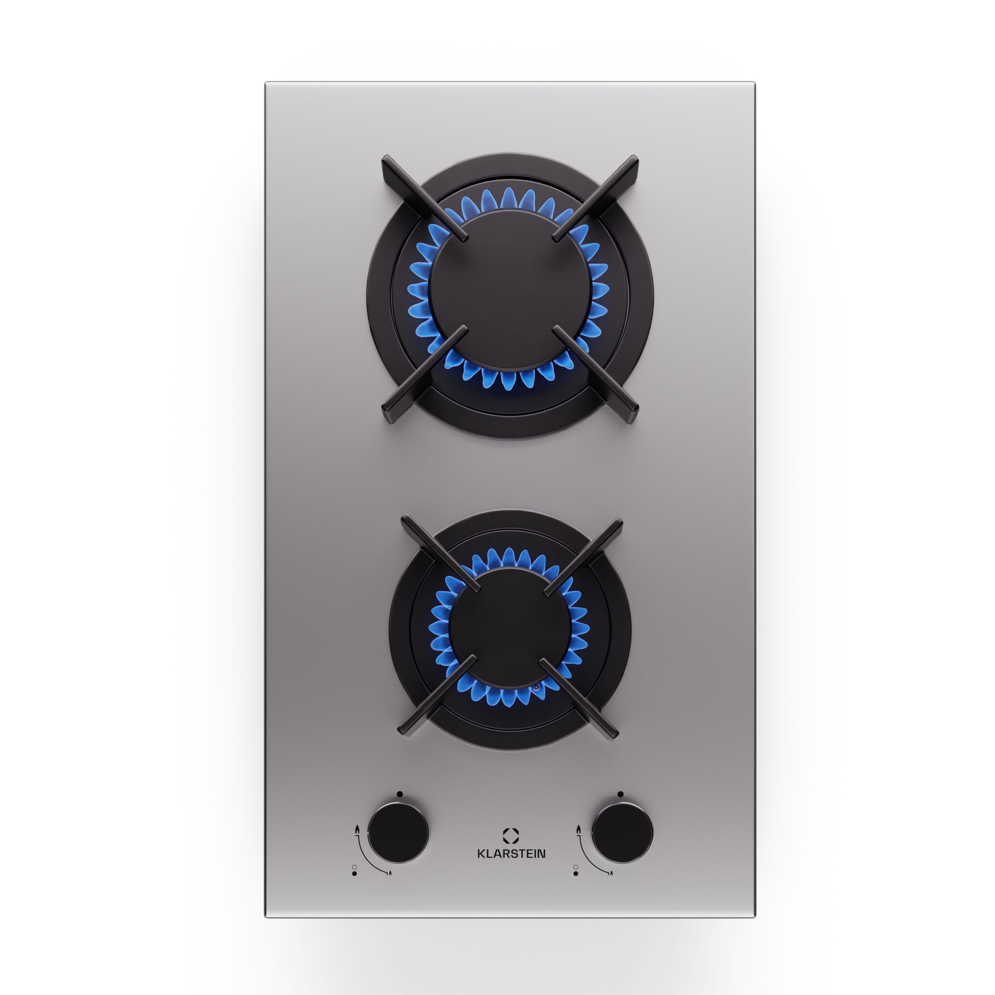 Klarstein Goldflame, plinska ploča za kuhanje, 2 mjedena plamenika, nehrđajući čelik
