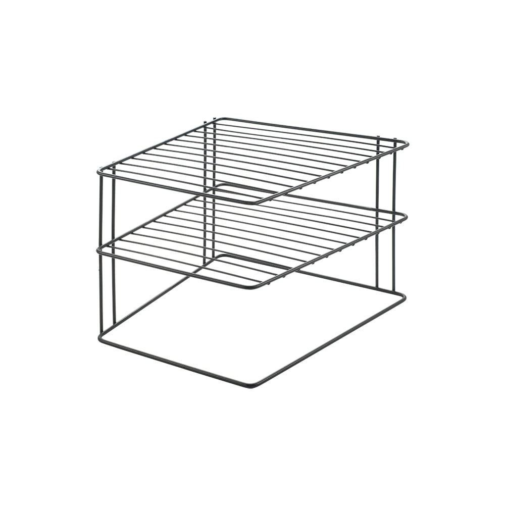 Crna dodatna kuhinjska polica od nehrđajućeg čelika 25x25 cm Palio – Metaltex