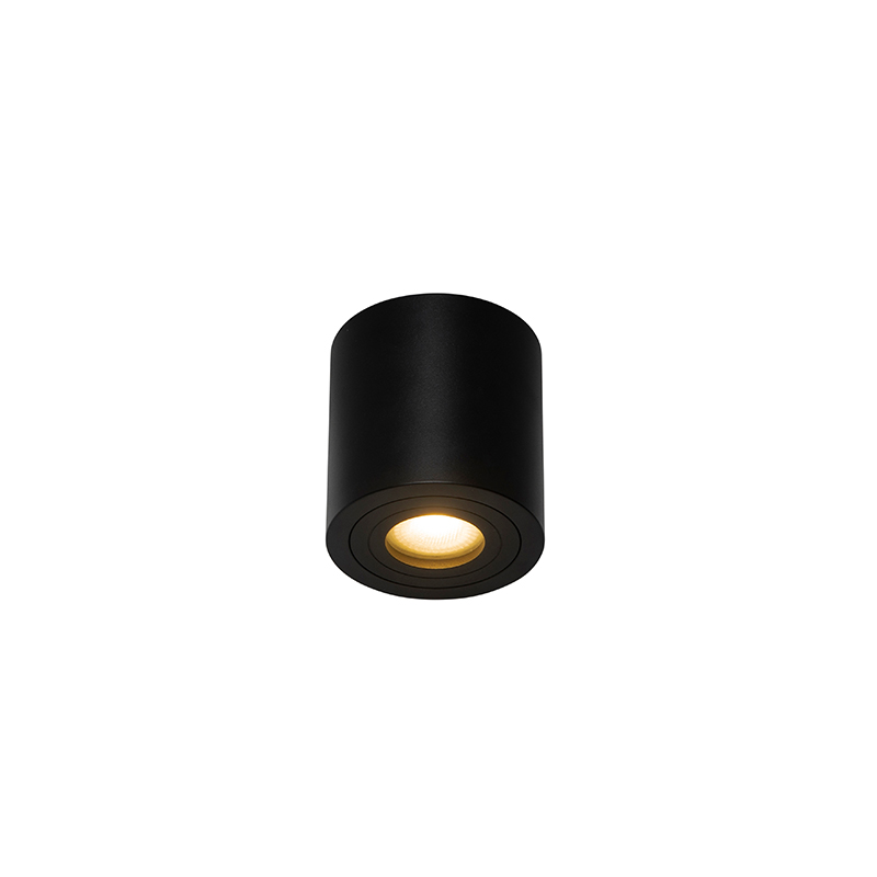 Moderan okrugli stropni reflektor crni IP44 - Capa