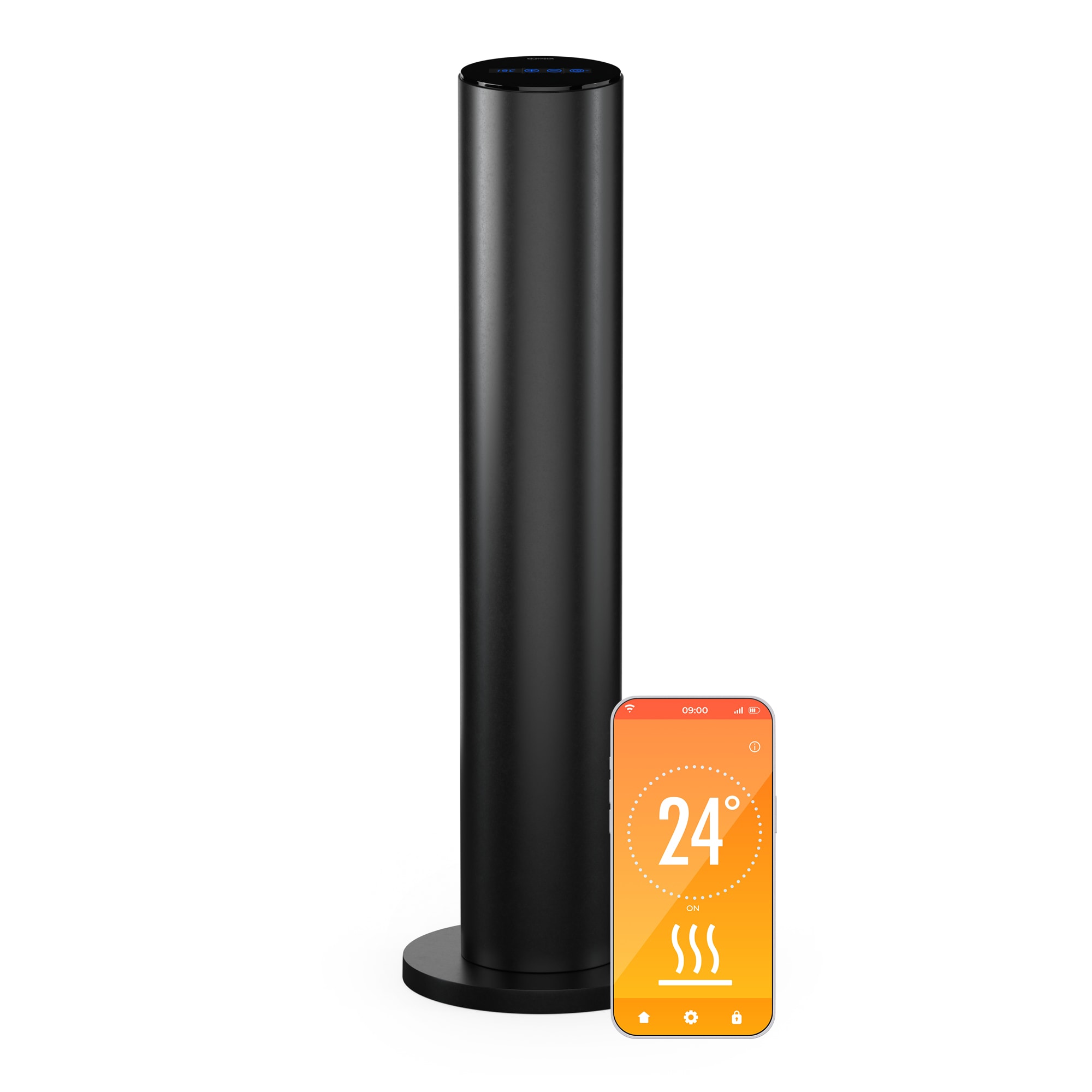 Blumfeldt SmartFlow Tower infracrvena grijalica, 700 W, 360° distribucija topline, WLAN kontrola
