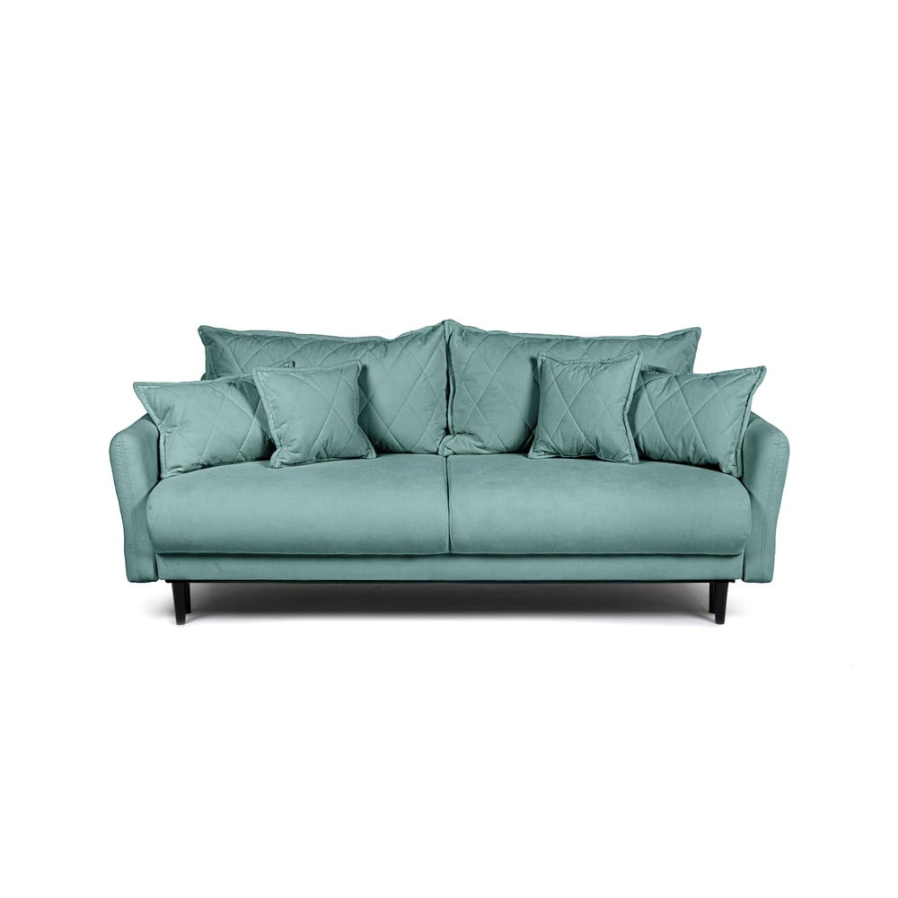Tirkizna sklopiva/s prostorom za odlaganje sofa od samta 215 cm Bjork – Bonami Selection