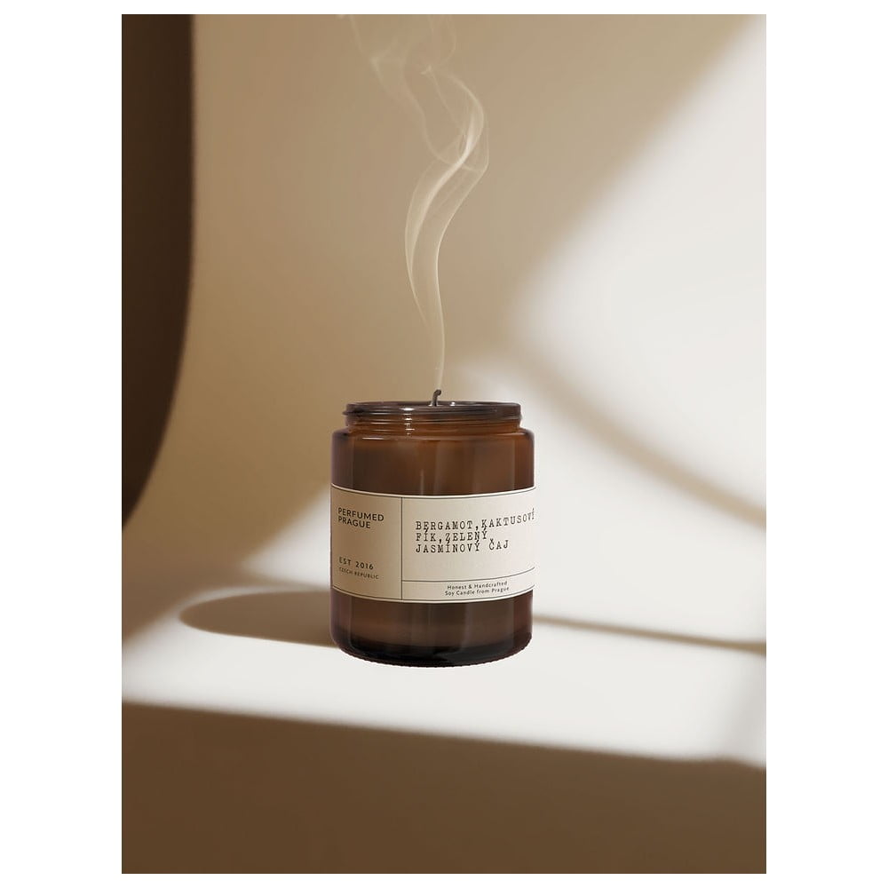 Mirisna svijeća od sojinog voska vrijeme gorenja 40 h #46 Bergamot, Jasmine, Opuncia – Perfumed Prague