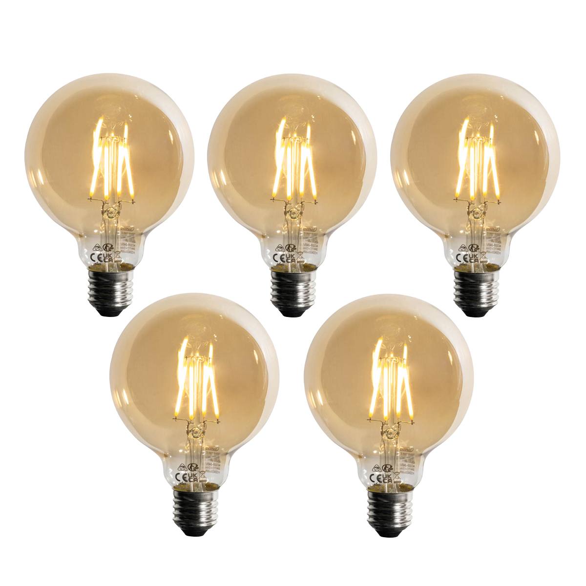 Set od 5 E27 Prigušiva LED žarulja G95 5W 450lm 2700K
