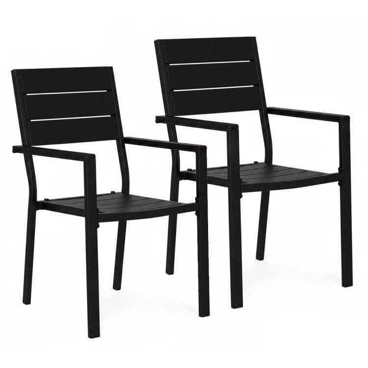 Set od 2 crne vrtne stolice