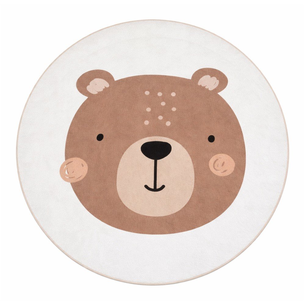 Smeđi/krem periv dječji tepih ø120 cm Teddy Bear – Mila Home