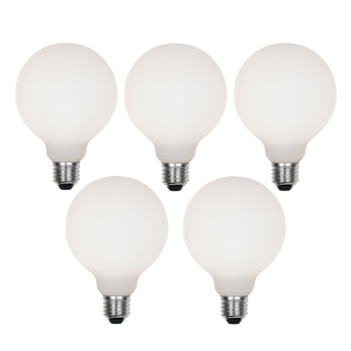 Set od 5 prigušivih LED žarulja E27 G95 mat 4W 430lm 2200-4000K