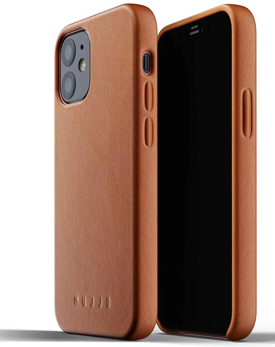 Maska MUJJO Full Leather Case for iPhone 12 mini - Tan (MUJJO-CL-013-TN) 
