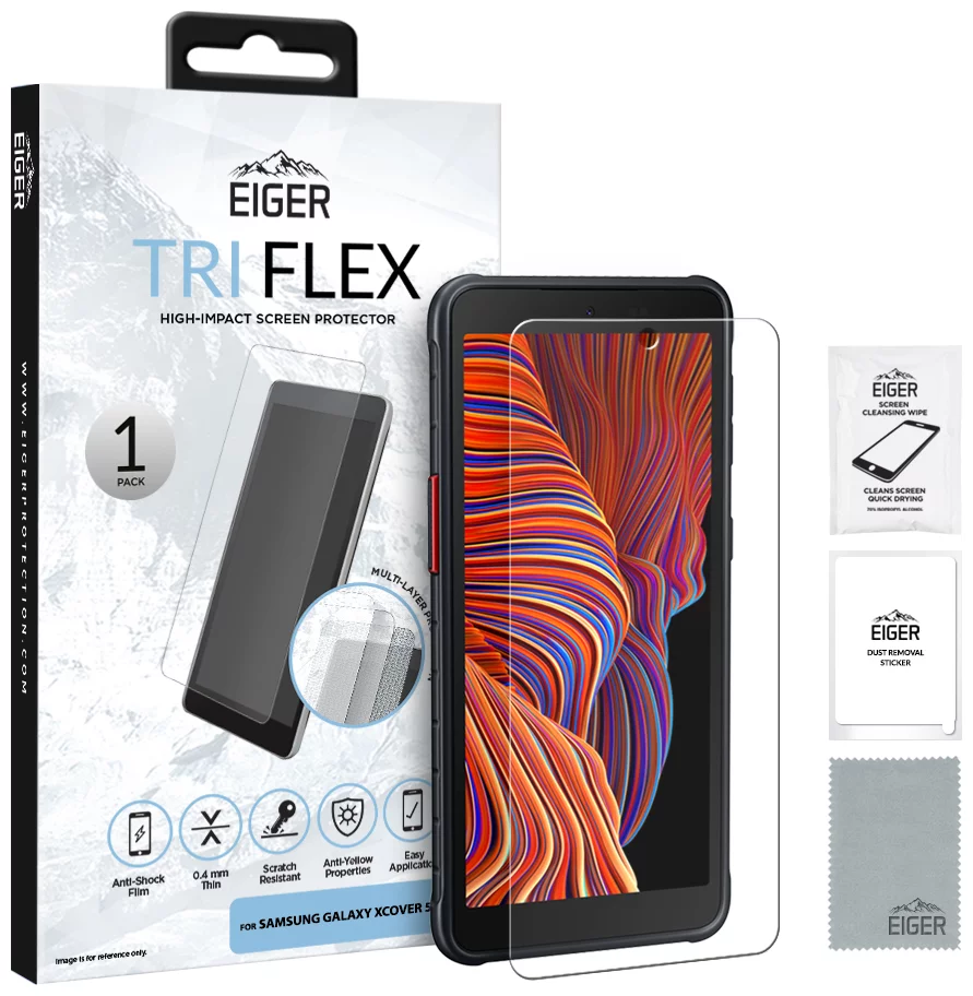 Zaštitna folija Eiger Tri Flex High-Impact Film Screen Protector (1 Pack) for Samsung Galaxy Xcover 5 (EGSP00757)