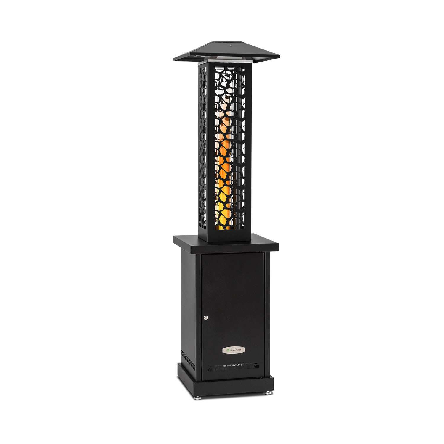 Blumfeldt Heat Hunter, grijač na pelete za terasu, 12,2 kW, prijenosni, nehrđajući čelik, crna