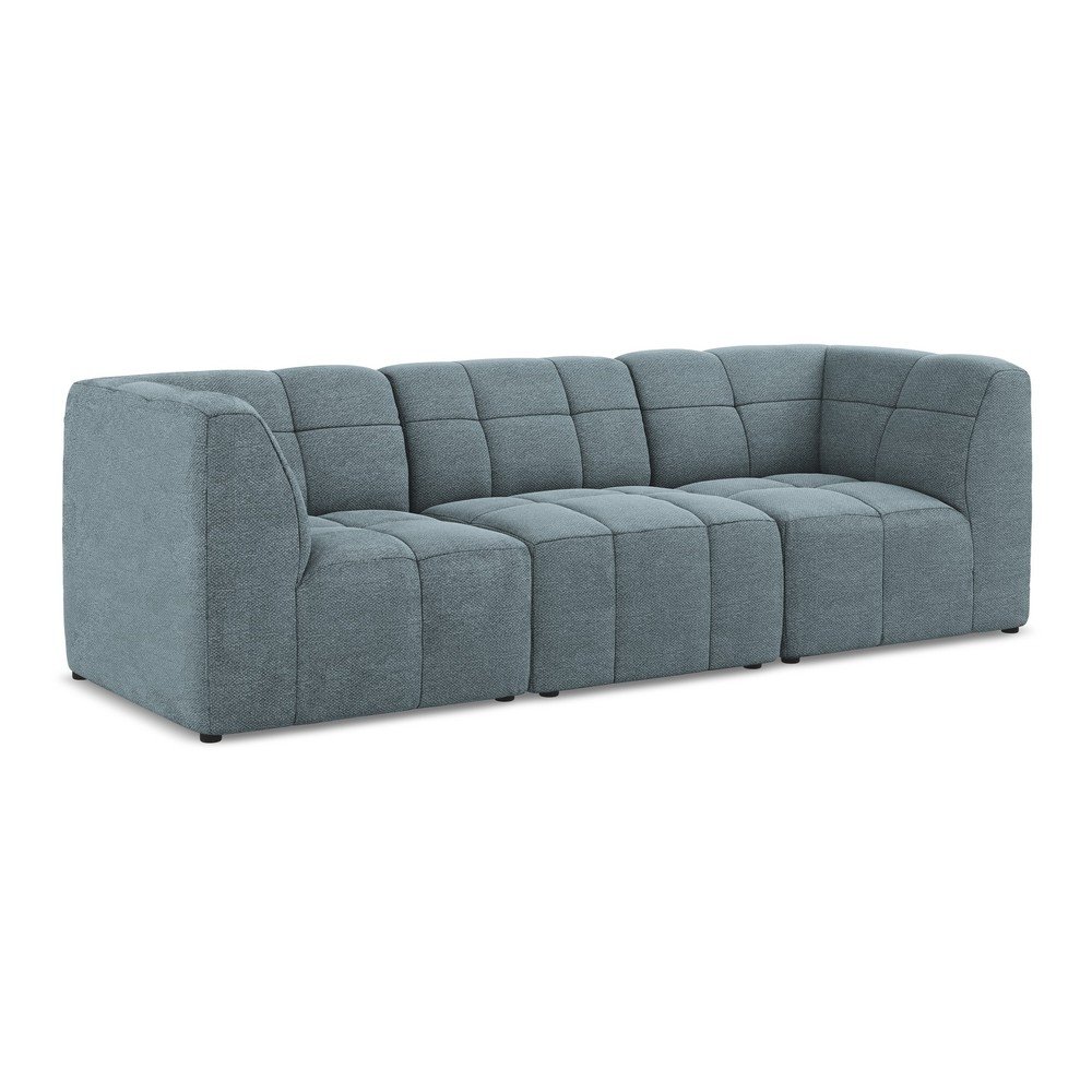 Plava sofa od bouclé tkanine 255 cm Aloha – Makamii