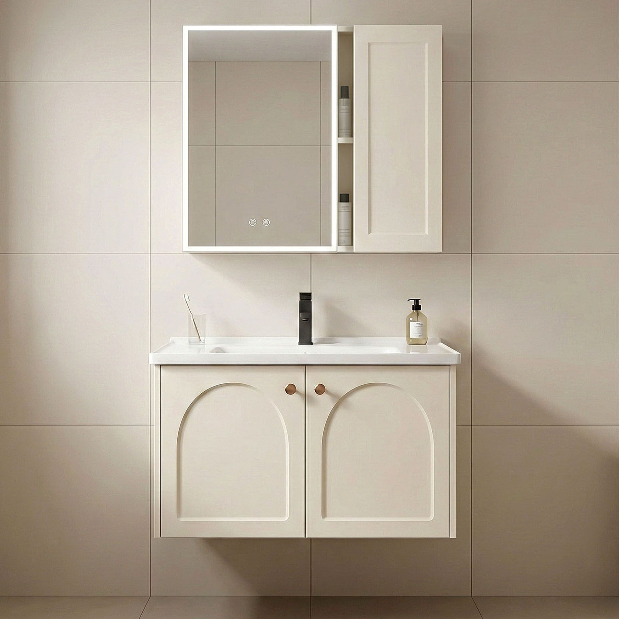 Set kupaonskog namještaja s umivaonikom Denver 60cm Creme