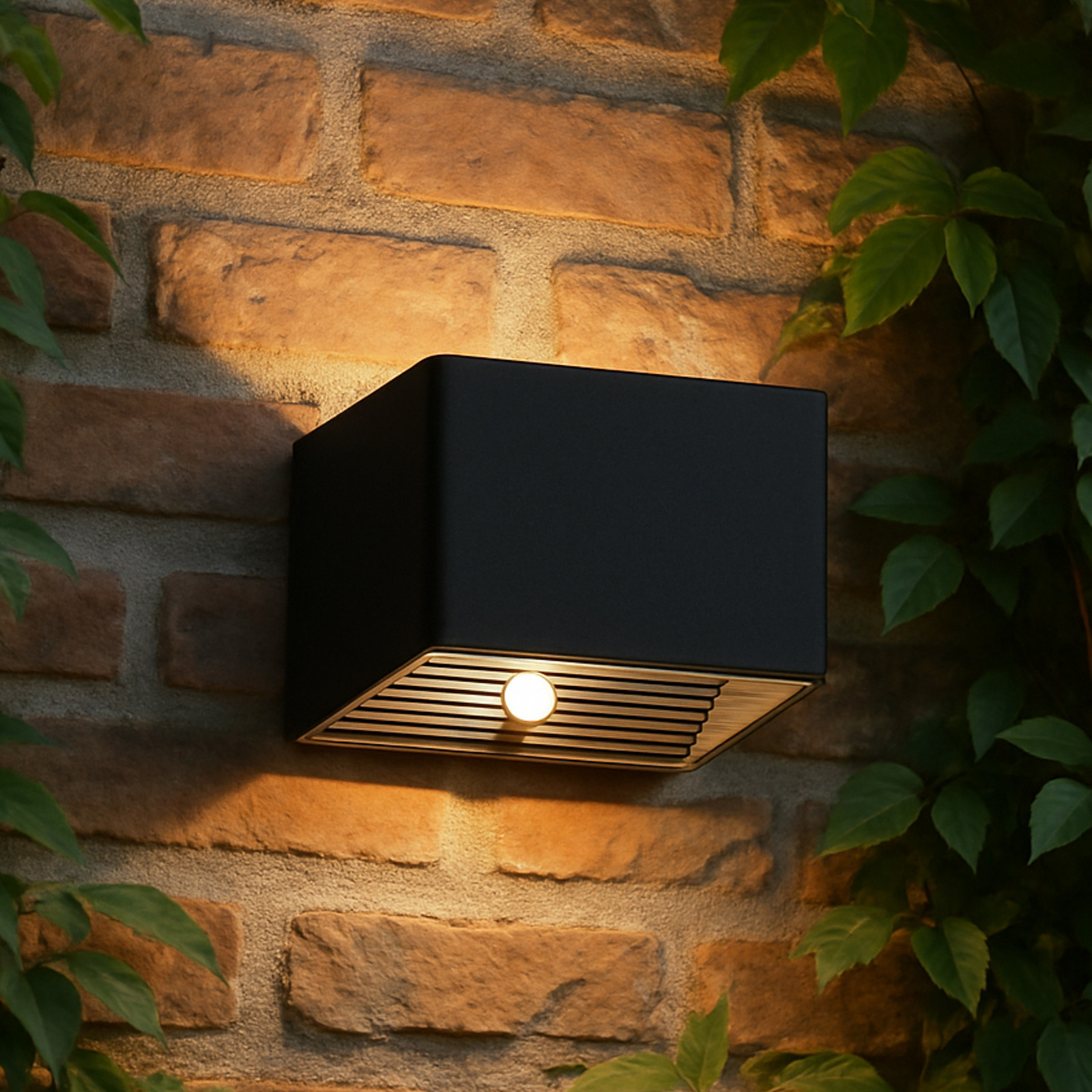 LED zidna lampa na baterije Magnetics, crna, USB, detektor pokreta