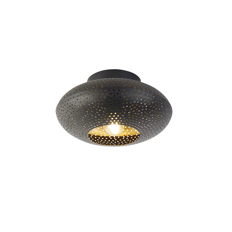 Orijentalna stropna svjetiljka crna sa zlatom 25 cm - Radiance