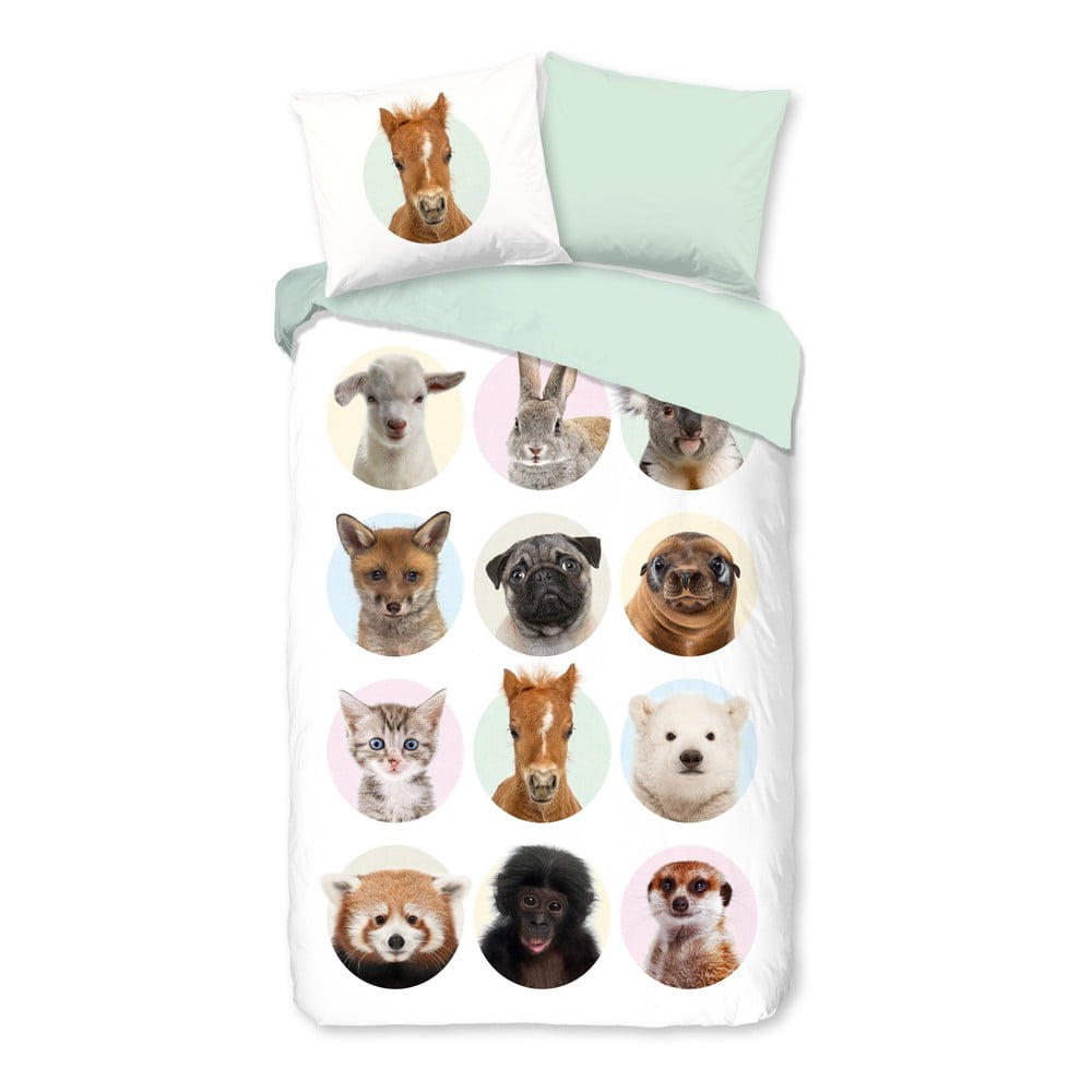 Pamučna dječja posteljina za krevet za jednu osobu/za produženi krevet 140x220 cm Young Animals – Good Morning